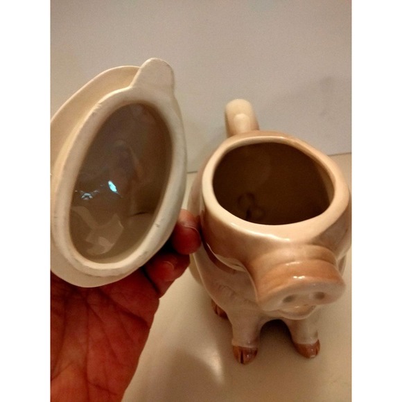 Vintage 1983 Otagiri Japan Pig teapot 6 3/4" tall - Picture 6 of 9